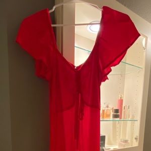 New Cherry Red Leith Maxi Dress